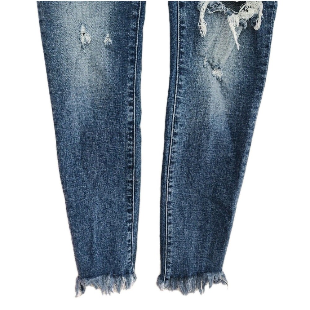 Lucky Brand Stella Skinny Distressed Cropped Women's Jeans, Size 00/24, Raw Hem - Picture 3 of 13